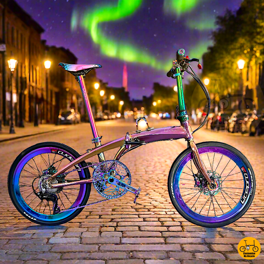 Crius Velocity 22-inch Folding Bike – Gradient Oil Slick Design