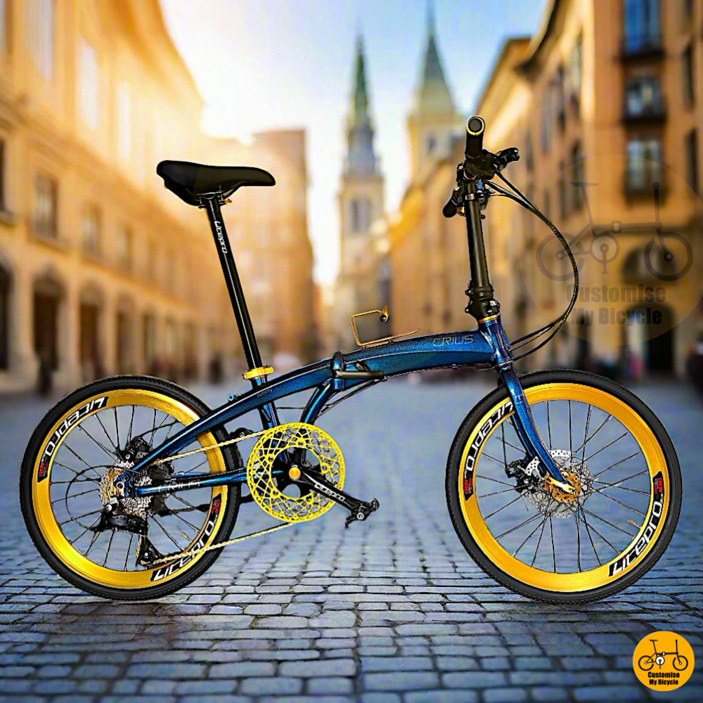 Crius Velocity 22 Inch – Stylish Chameleon Blue Folding Bike with