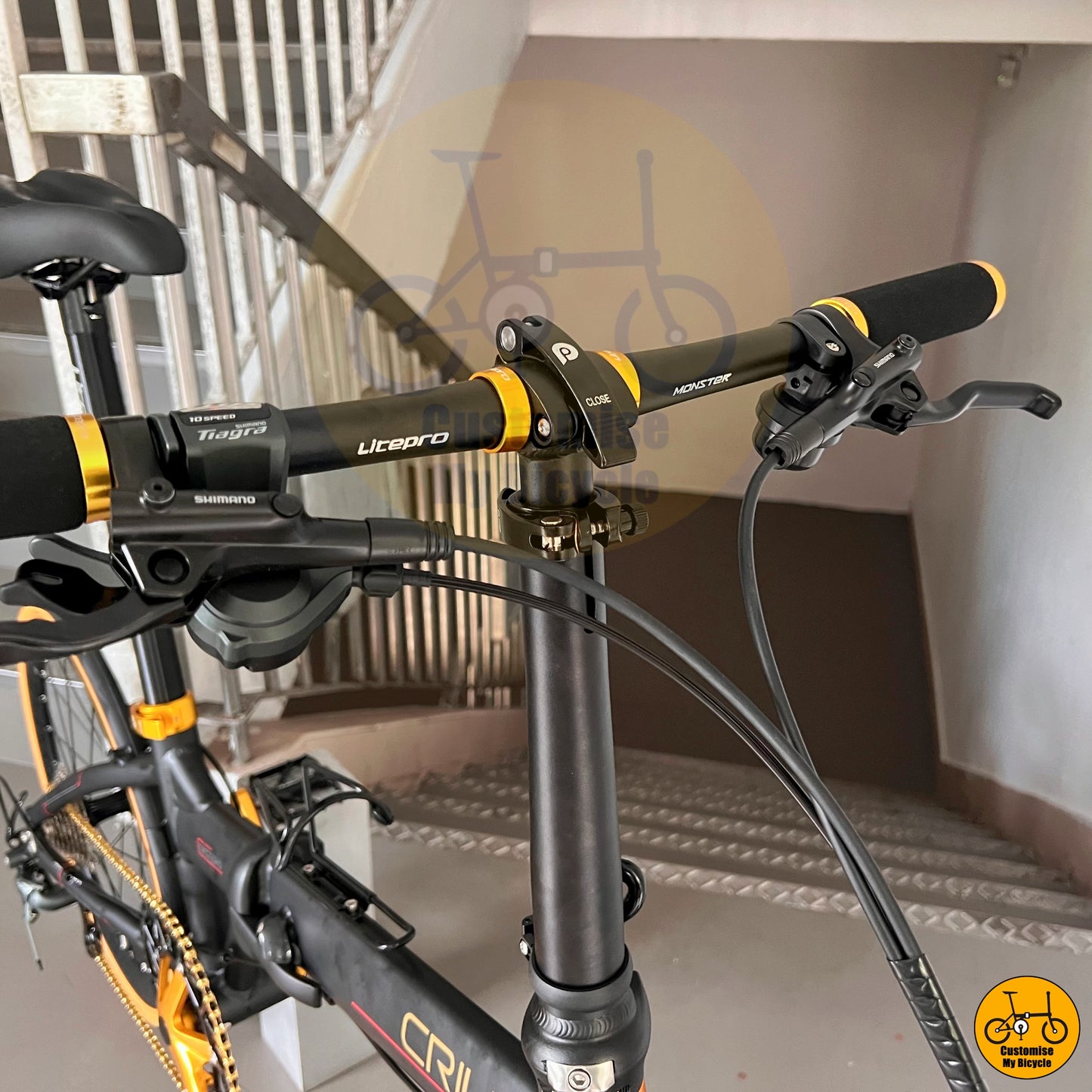 Shimano MT200 Hydraulic Brake on Shimano Tiagra 10-Speed Crius Master 22-Inch Foldie β A Perfect Blend of Speed & Efficiency