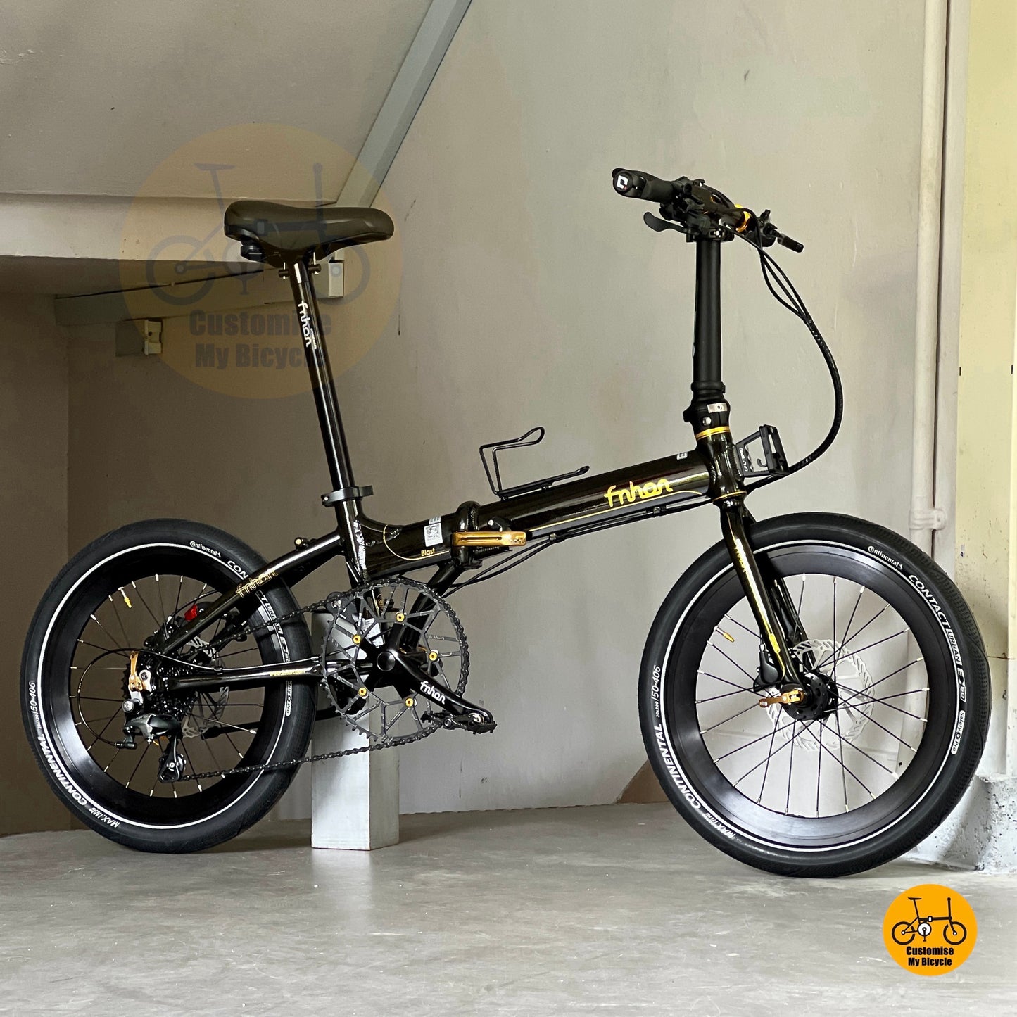 风行 KAD 20寸 折叠自行车 Black Gold 禧玛诺10速 Tiagra 变速 Litepro 轮组 马牌 Continental Contact Urban 高容量轮胎 城市通勤折叠车