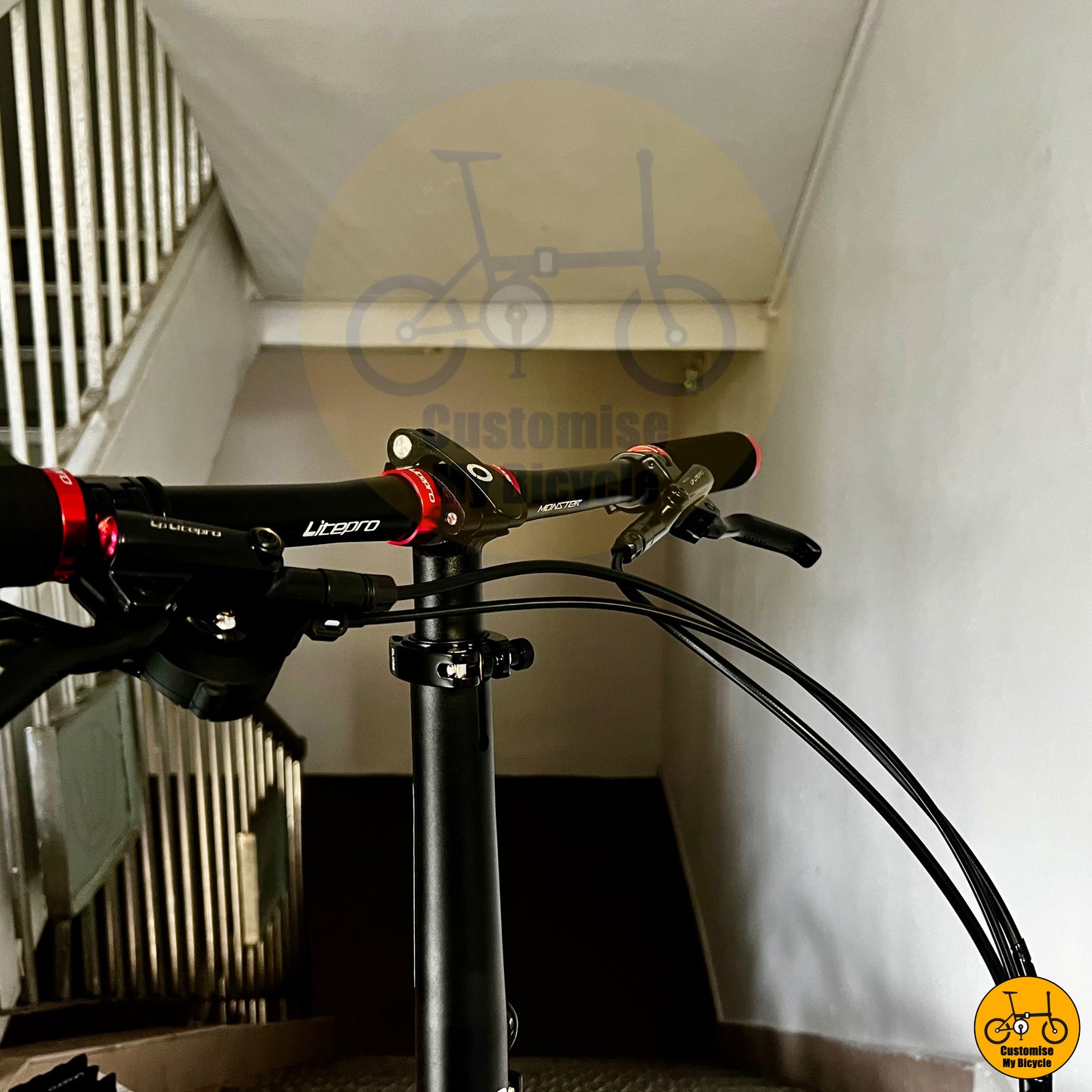 Litepro Responsive Hydraulic Brake on Ruby Red Fnhon Blast 22-Inch Foldable Bicycle β A Lightweight & Stylish Commuter Bike