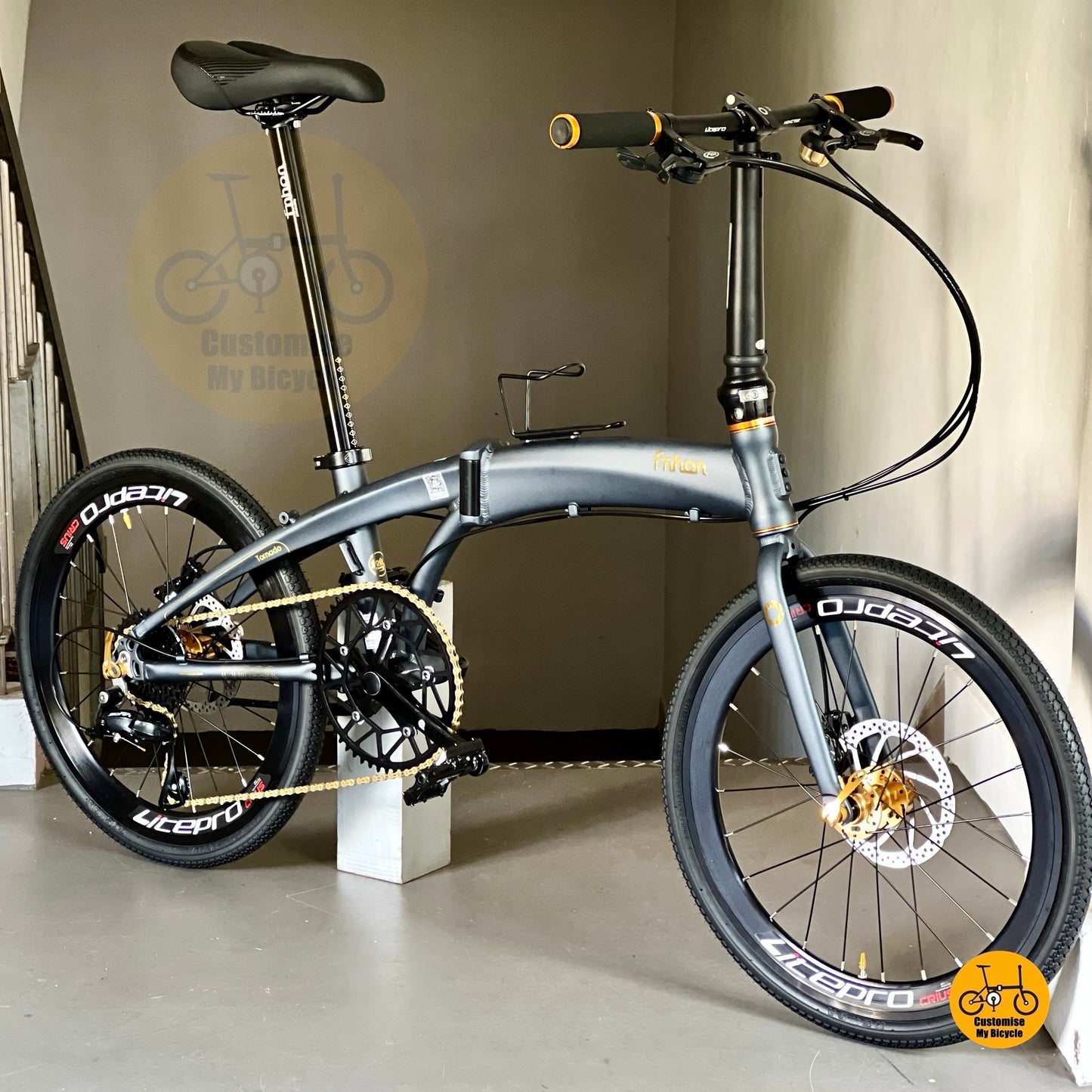 风行折叠车海豚车架黛青蓝配金色