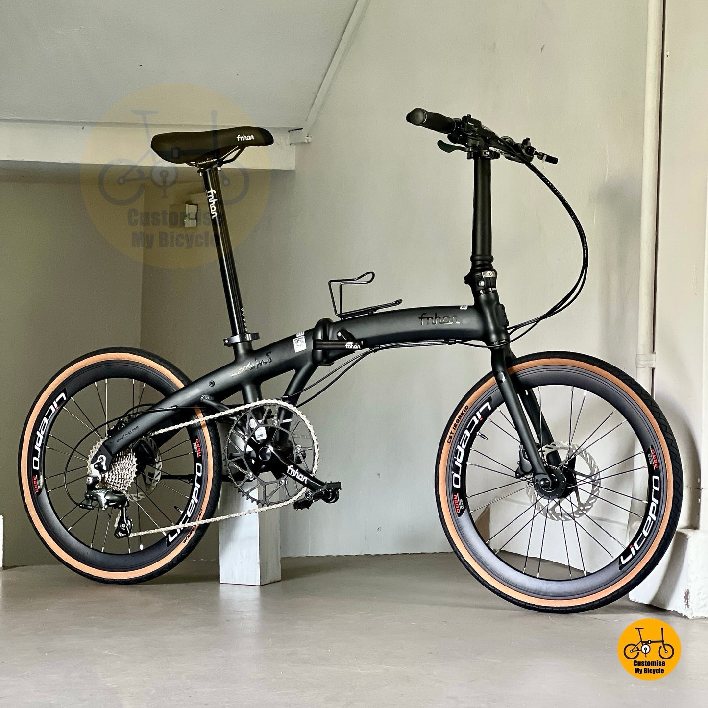 风行 Fnhon Wind 22寸折叠自行车 消光黑禧玛诺10速 液压刹车 铝合金轻量车架