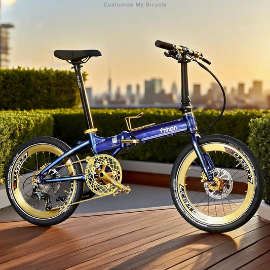 Folding Bike Fnhon Blast 20 Inch Chameleon Blue Shimano 10 Gears Continental Contact Urban Tyres Lightweight Foldable Bicycle