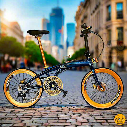 Crius Velocity 22 Inch – Premium Chameleon Blue Folding Bike for Adults
