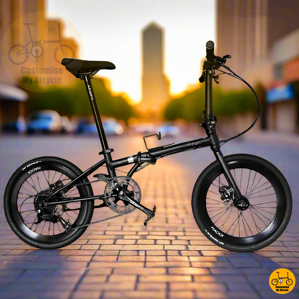 Fnhon Gale 20-inch All-Black Foldable Bicycle – Sleek, Low Profile, City Ride Ready
