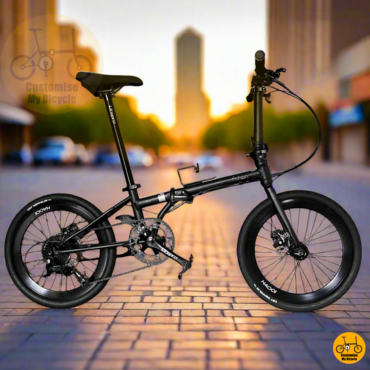Fnhon Gale 20-inch All-Black Foldable Bicycle – Sleek, Low Profile, City Ride Ready

