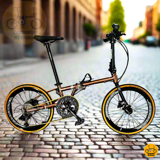 Fnhon Gust 22-inch Folding Bike – Rose Gold Frame & Premium Silverock Wheels
