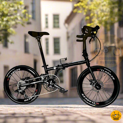 Fnhon Gust 22-inch Folding Bike – Matte Black Frame with Drop Bar
