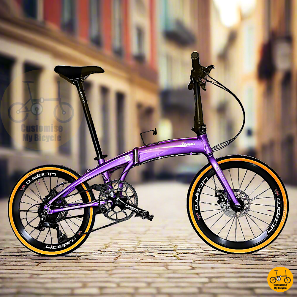 Fnhon Tornado 22” Royale Purple – Stylish Folding Bike with Disc Brakes
