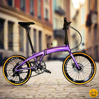 Fnhon Tornado 22” Royale Purple – Stylish Folding Bike with Disc Brakes
