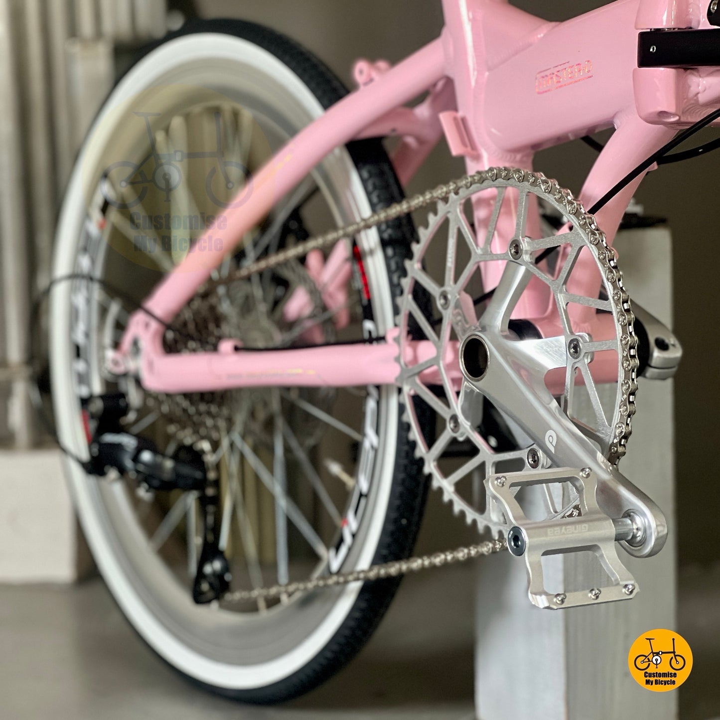 Close up of Fnhon Litepro hollowtech crank on Crius Master
