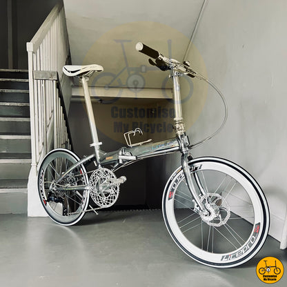Electroplated Silver Crius Master 22-Inch Foldable Bicycle – Anti-Rust & Lightweight Frame
