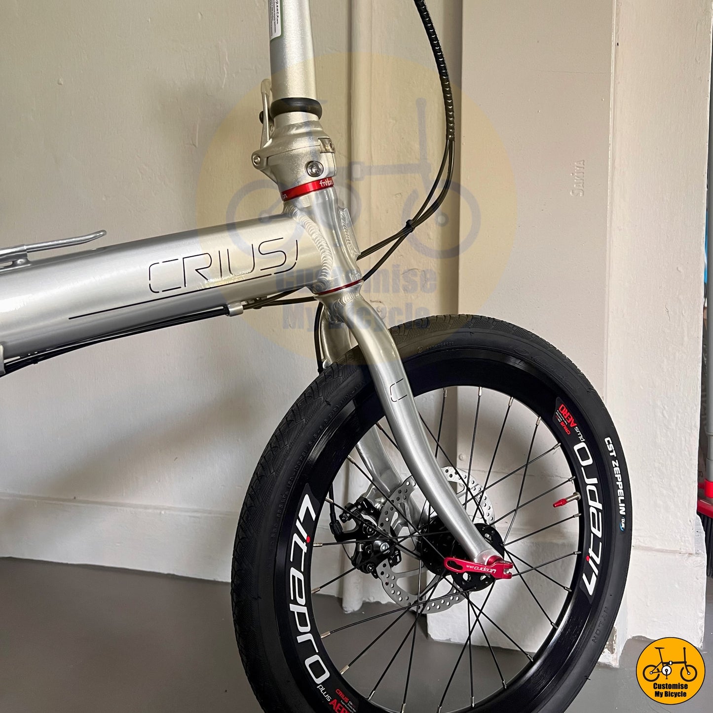 CST Zeppelin Tyres on Shiny Silver Crius Master 20-Inch Foldie – Lightweight, Durable & Eye-Catching
