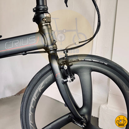 Matte Black Crius Master 22-Inch Foldable Bicycle – Lightweight & High-Performance Foldie
