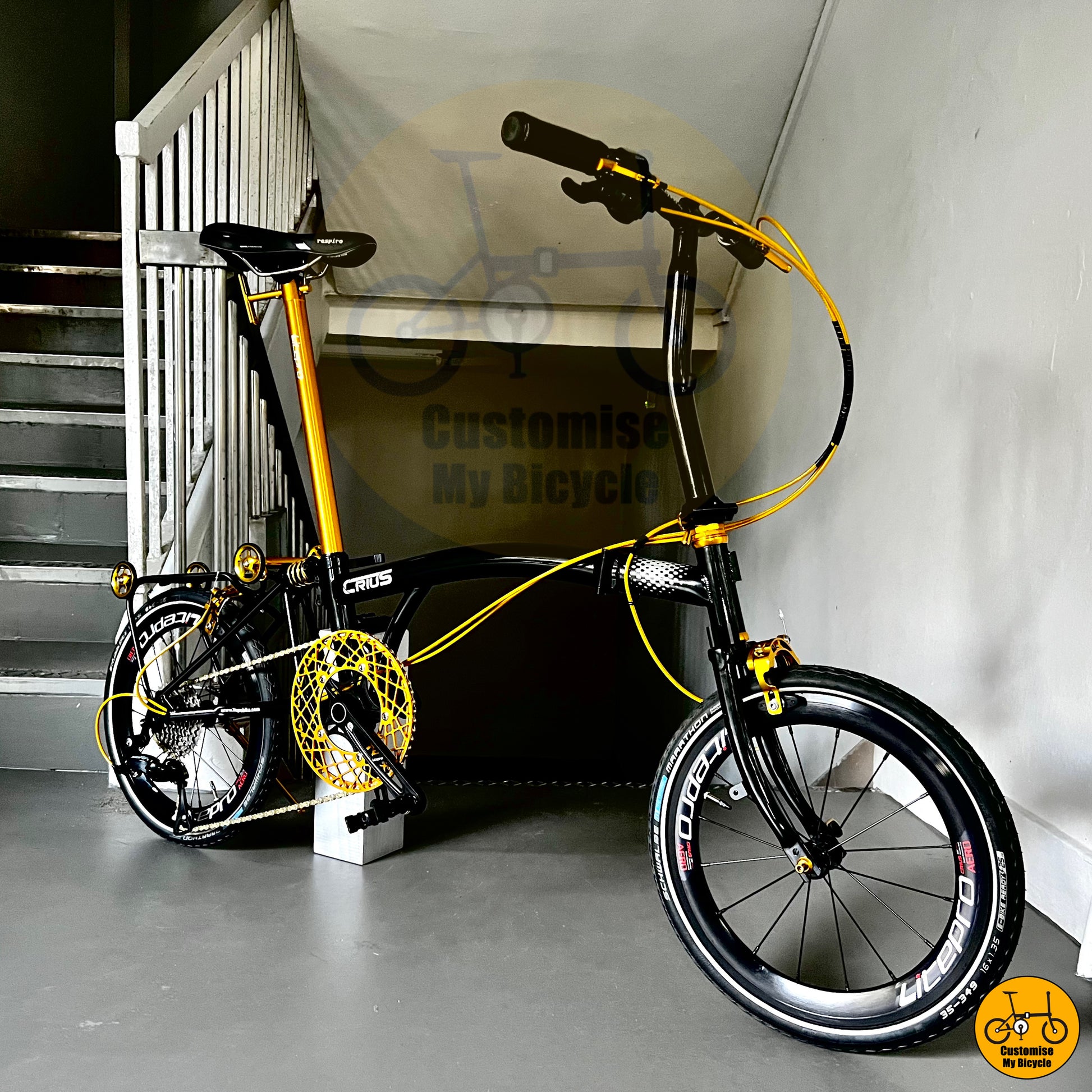 Crius Trifold 18-inch Foldable Bicycle – Compact & Lightweight 16” 349 with Schwalbe Marathon Racer Tyre
