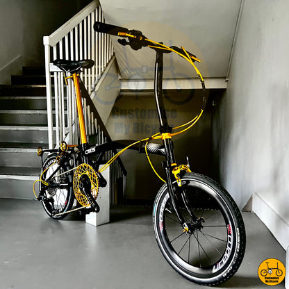 Crius Trifold 18-inch Premium Foldie – Stylish Commuter Bike with Gold Accents
