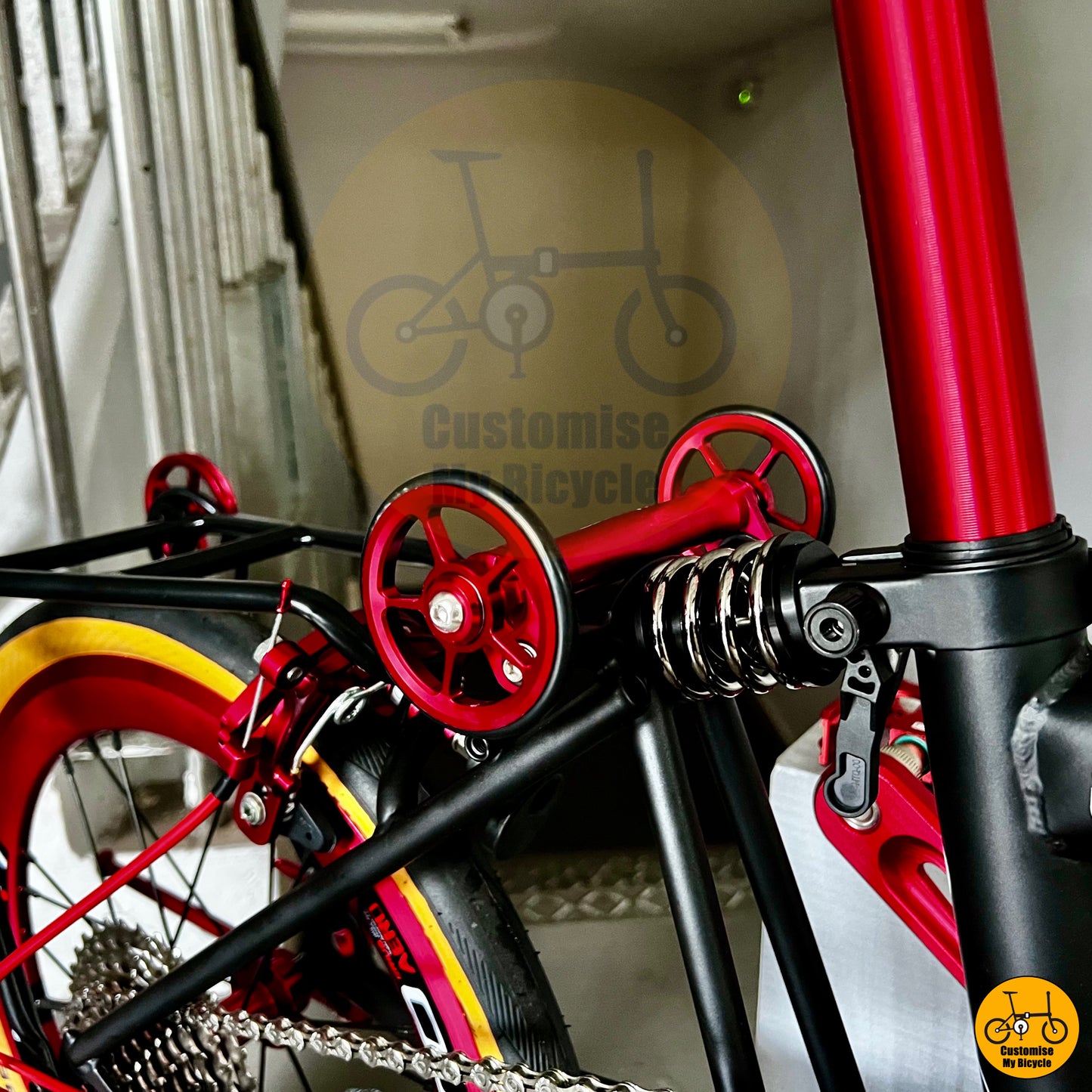 Ezywheels on Crius Trifold with 16” 349 Litepro wheels for high-performance riding
