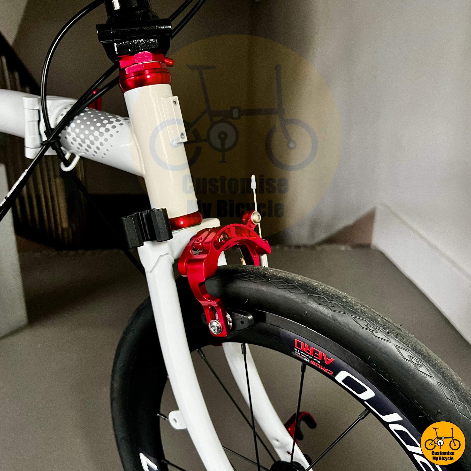 CNC super light C brake on Lightweight and compact folding bike with city commuting features
