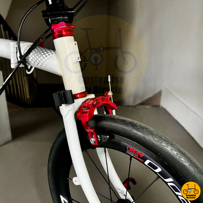 CNC super light C brake on Lightweight and compact folding bike with city commuting features
