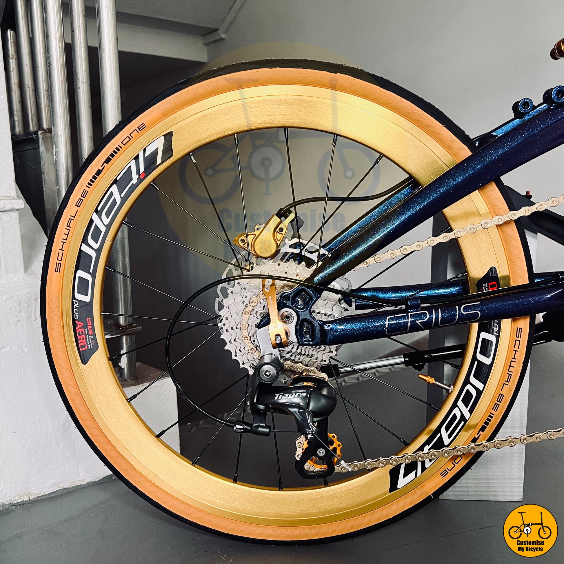 Litepro Gold Wheels on Best Customisable Foldable Bicycle – Built for Performance & Style
