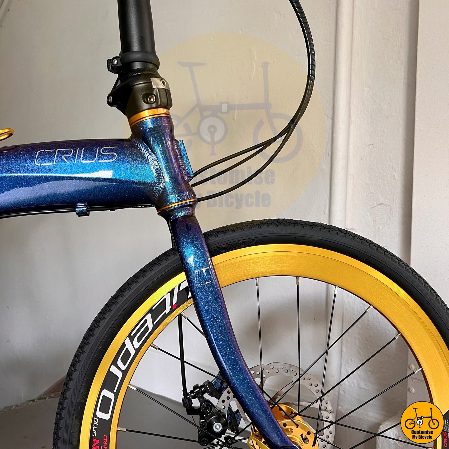 Best Custom Foldable Bicycle – Crius Velocity 22” Gold Edition
