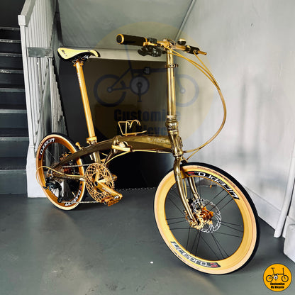 Gold Finger Edition: High-Performance Crius Velocity 22-inch Folding Bicycle
