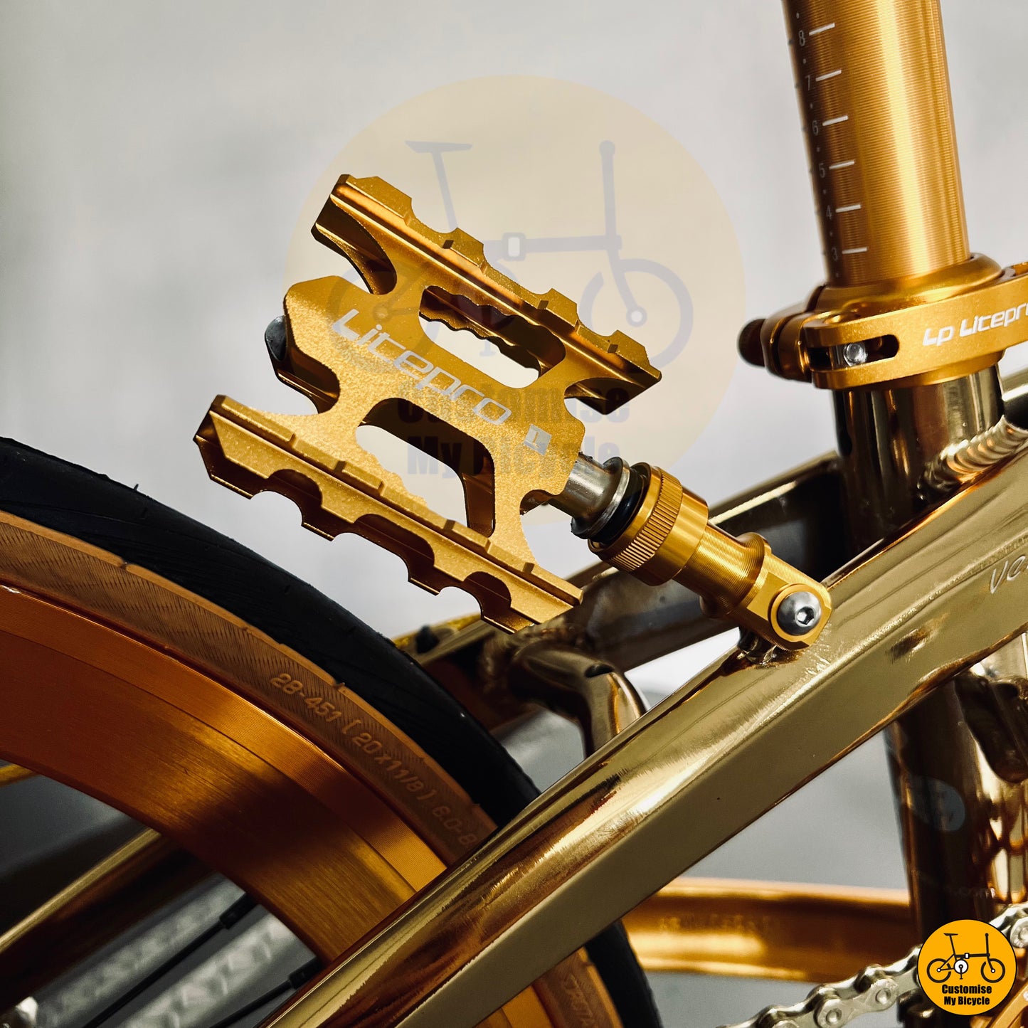 Gold Plated Lightweight Folding Bike – Crius Velocity 22-inch Performance Ride
