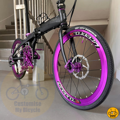 Royale purple wheels with high-performance aerodynamic rims
