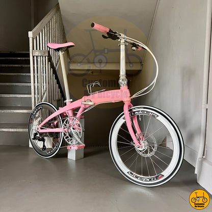 Crius Velocity 22-inch Foldie – Soft Pink Compact Bicycle for City Commutes
