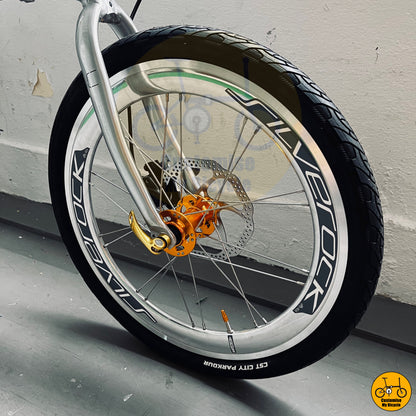 Silverock wheelset with aerodynamic spokes for reduced drag
