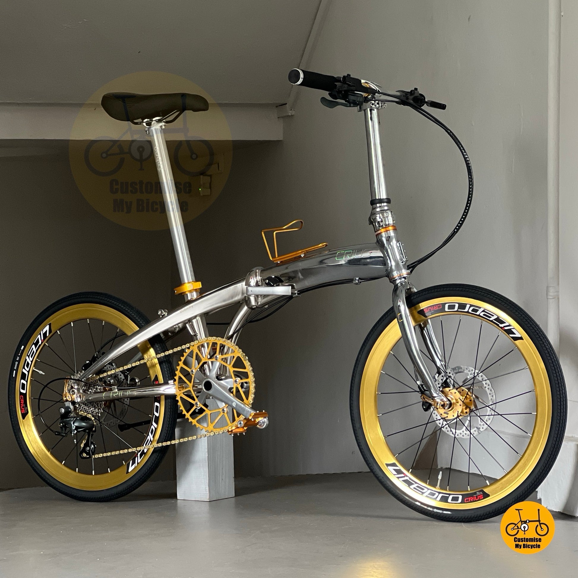 銀色閃耀科瑞斯折疊自行車禧玛诺 10速