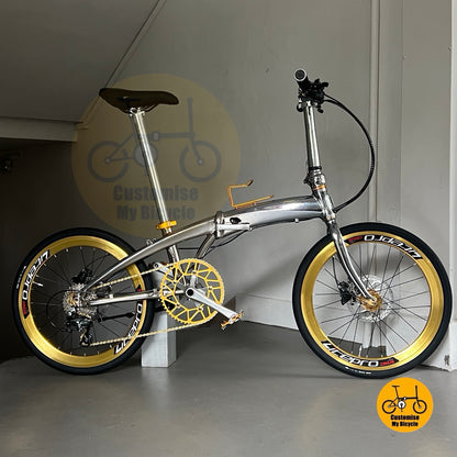 Lightweight Crius Velocity Folding Bike With Shimano 10-Speed Tiagra Gears