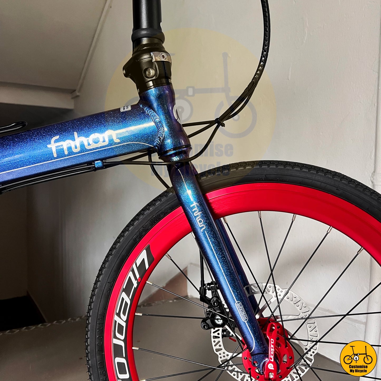 Chameleon Blue Fnhon Blast 22-Inch Foldable Bicycle – Sleek, Stylish & Lightweight
