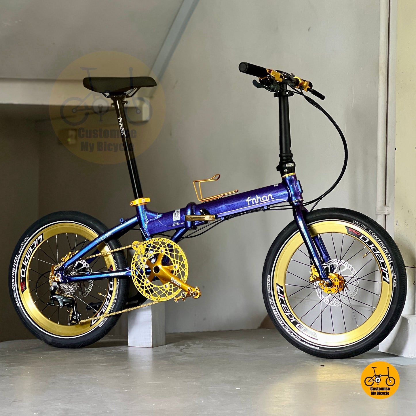 风行 KAD 20寸变色龙蓝折叠自行车 禧玛诺10速 马牌 Continental Contact Urban轮胎 轻量化折叠车