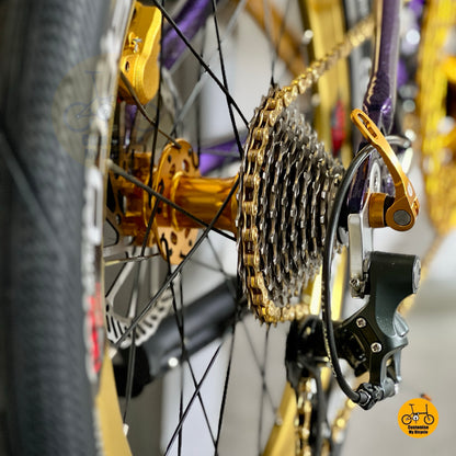 Shimano Tiagra 10 gears close up on Fnhon Blast folding bicycle drivetrain