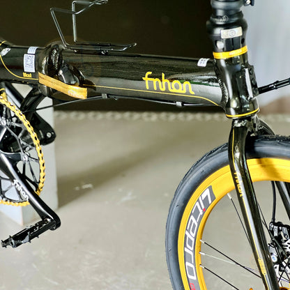 Fnhon Blast 22" Black Gold folding bike frame material colour detail