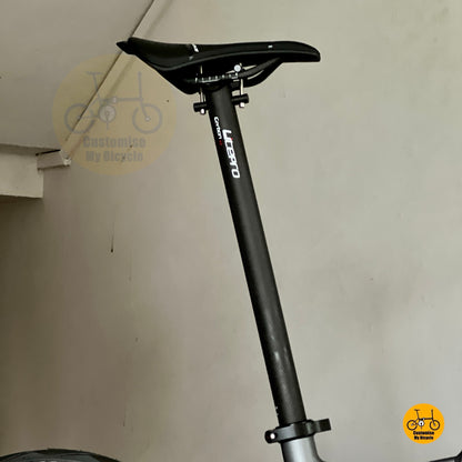 Fnhon Litepro adjustable seat post and Lunjie carbon rail super lightweight saddle detail
