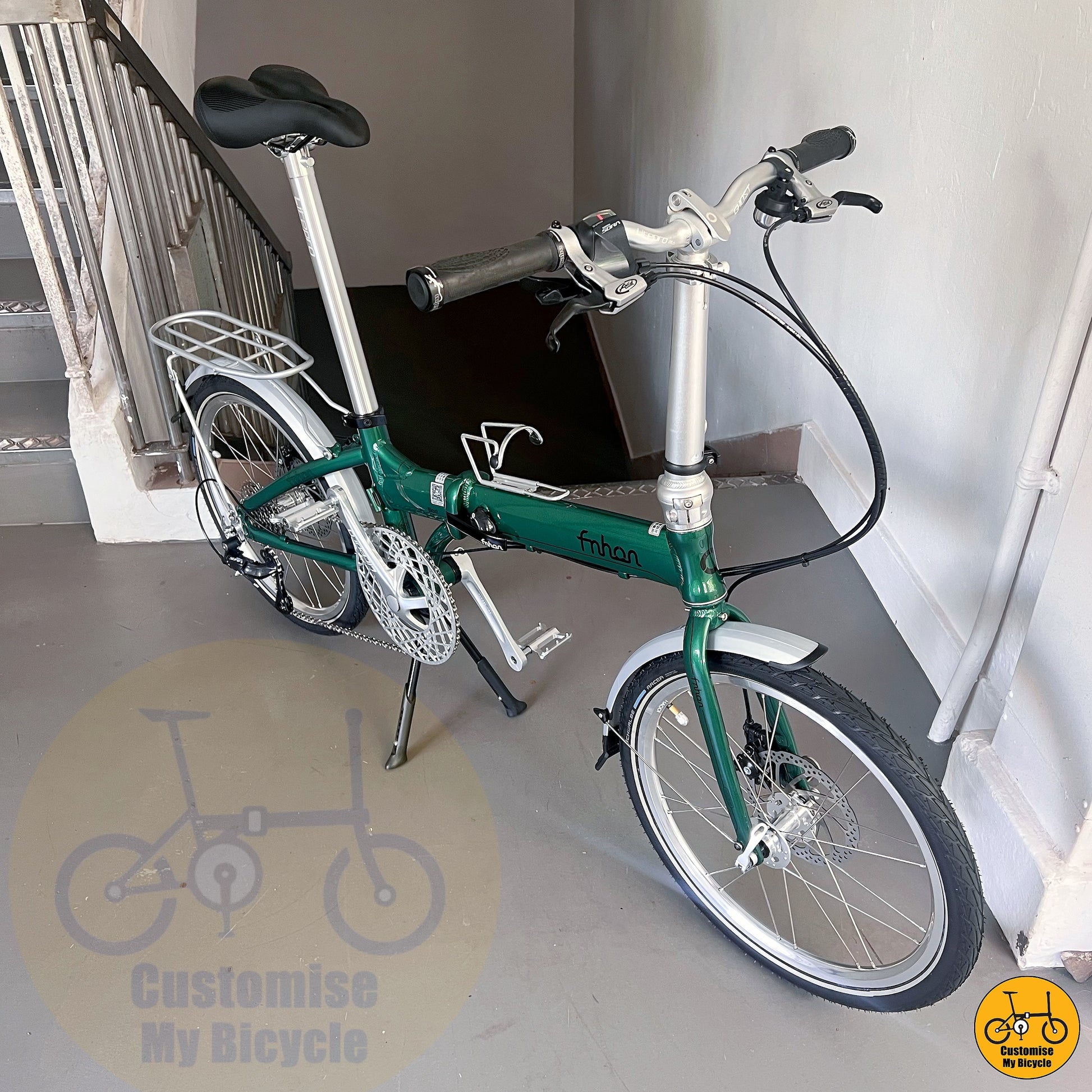 Fnhon Blast 22-Inch Folding Bike – A Vintage Brompton Rival in British Racing Green
