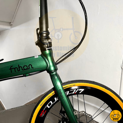 Vibrant Green Fnhon Blast 20-Inch Folding Bicycle – Stand Out in the City
