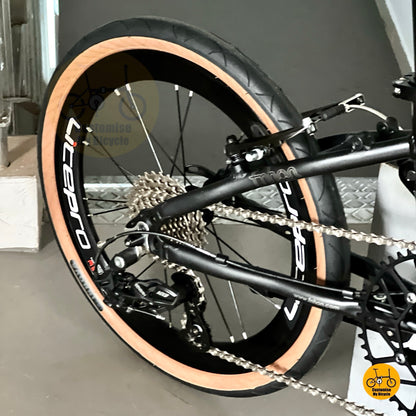 Sepeda lipat Fnhon Blast 20 inci Sensah 9s Matte Black ringan untuk perkotaan
