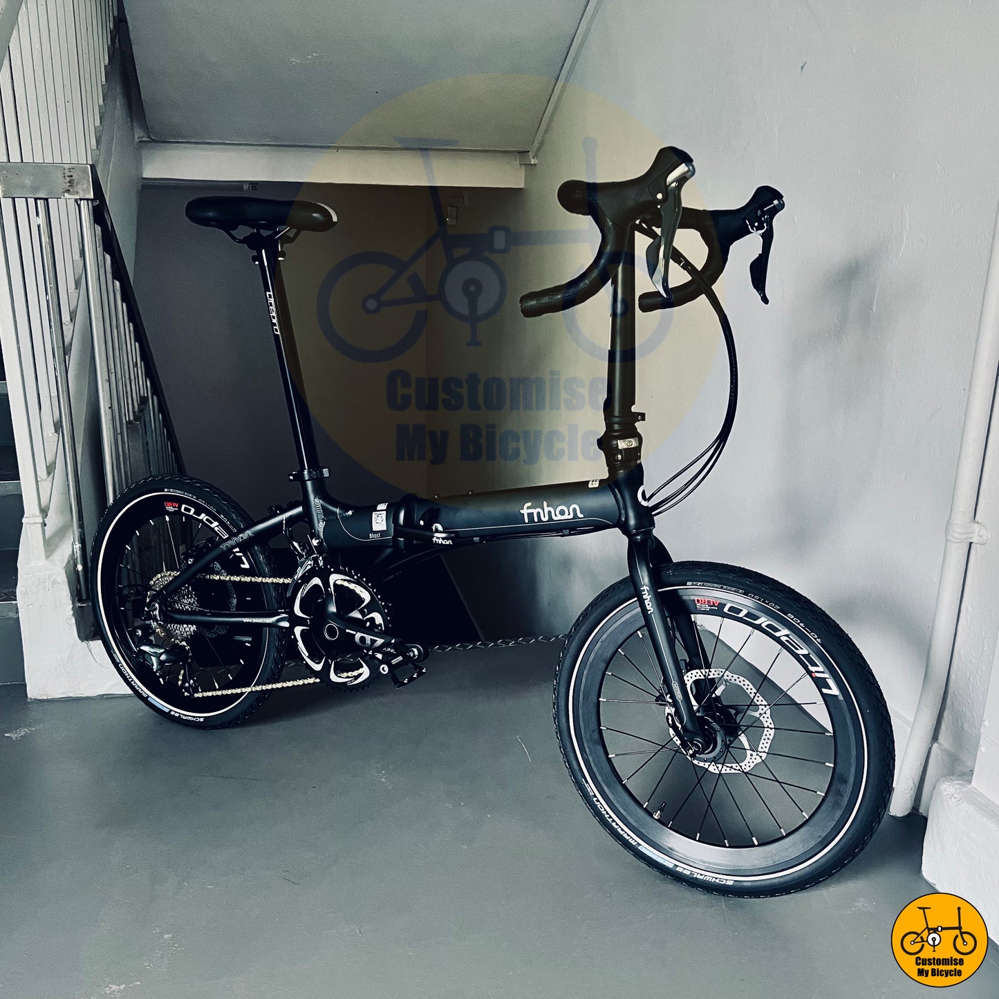 Dark-Themed Fnhon Blast 20-Inch Foldable Bicycle – Compact, Stylish & Durable
