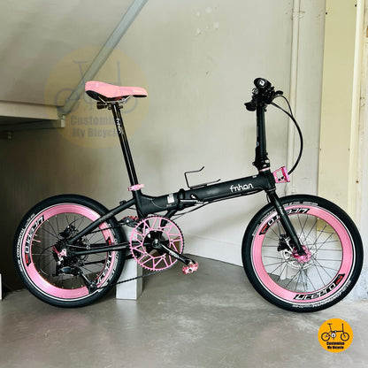 Basikal Lipat Fnhon Blast 20 Inci Matte Black Shimano 9 Kelajuan Basikal Lipat Aluminium Ringan Untuk Komuter Bandar
