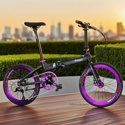 Fnhon Blast 22 Inch Folding Bike Matte Black Shimano 9 Gears Litepro Wheelset Schwalbe One Tyres Lightweight Aluminium Folding Bicycle
