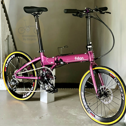 Fnhon Blast 22" Royale Purple foldable bicycle with Shimano 9 gears