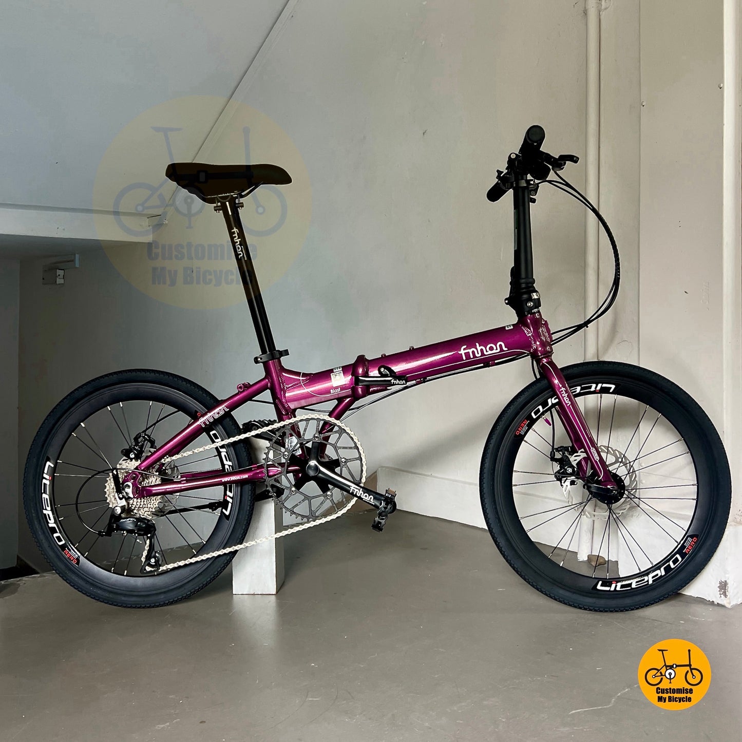 Fnhon Blast 22 Inch Foldable Bicycle With Aero Wheels Disc Brake And Shimano Drivetrain
