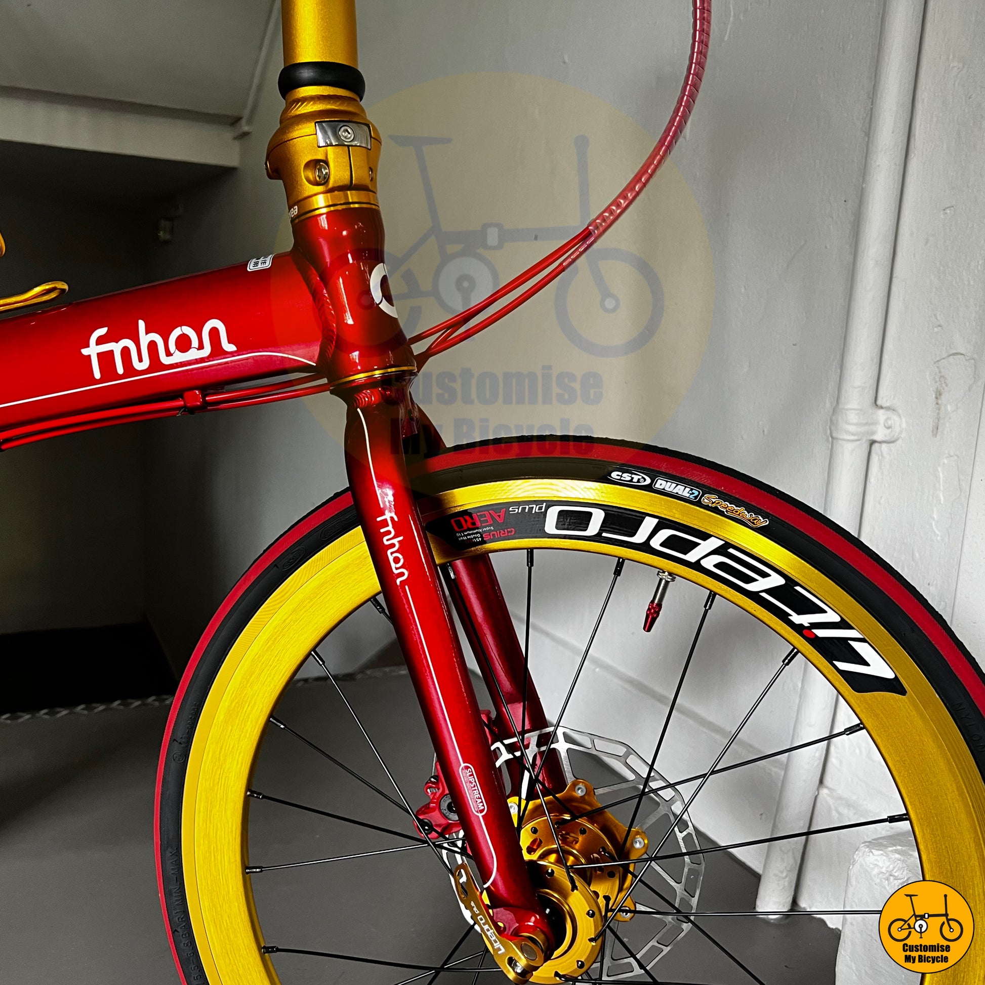 Ruby Red Fnhon Blast 22-Inch Foldable Bike – A Sleek, Durable & Fast City Commuter
