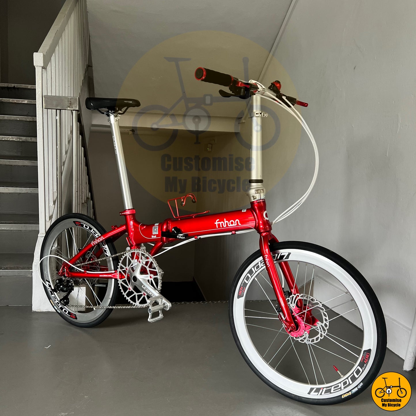 Fnhon Blast 22-Inch Folding Bike – Ruby Red Frame for a Bold City Ride
