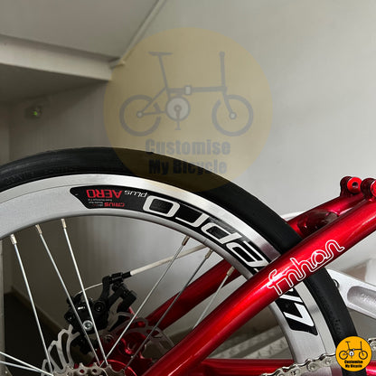 Litepro Aero Wheelset on Fnhon Blast 22-Inch Foldable Bicycle – Premium Ride with a Striking Ruby Red Finish
