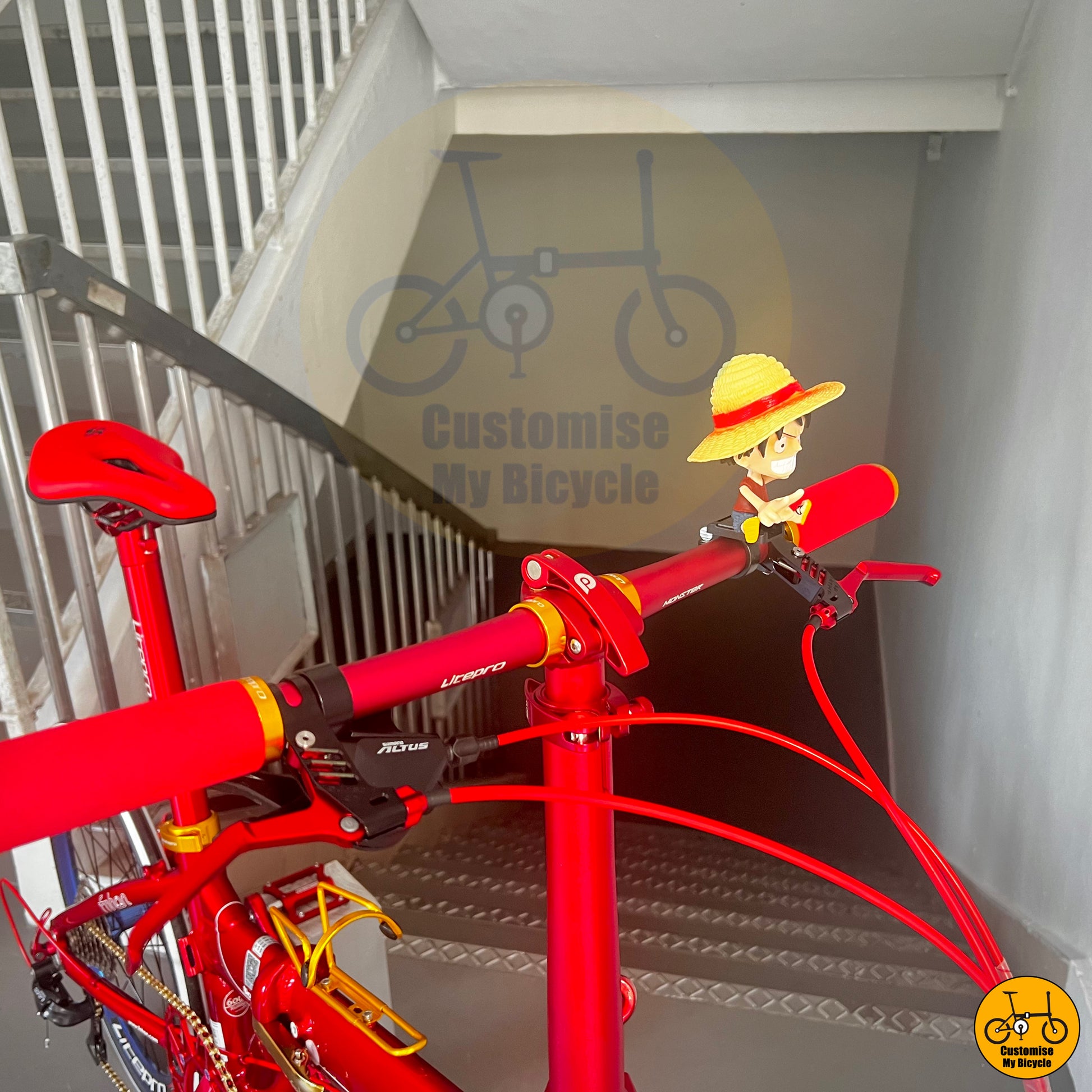 Fnhon Blast 22” Red, Blue & Gold Folding Bicycle – Bold & Compact Design
